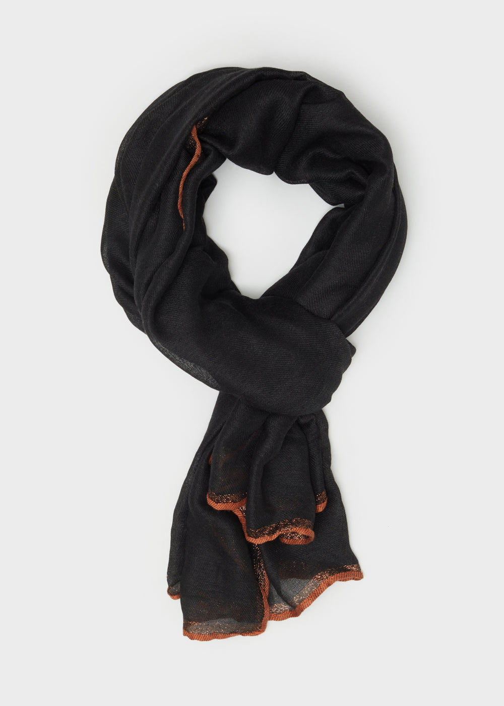 SCIARPA SOTTILE SANDY CON BORDO LUREX NERA NALÌ