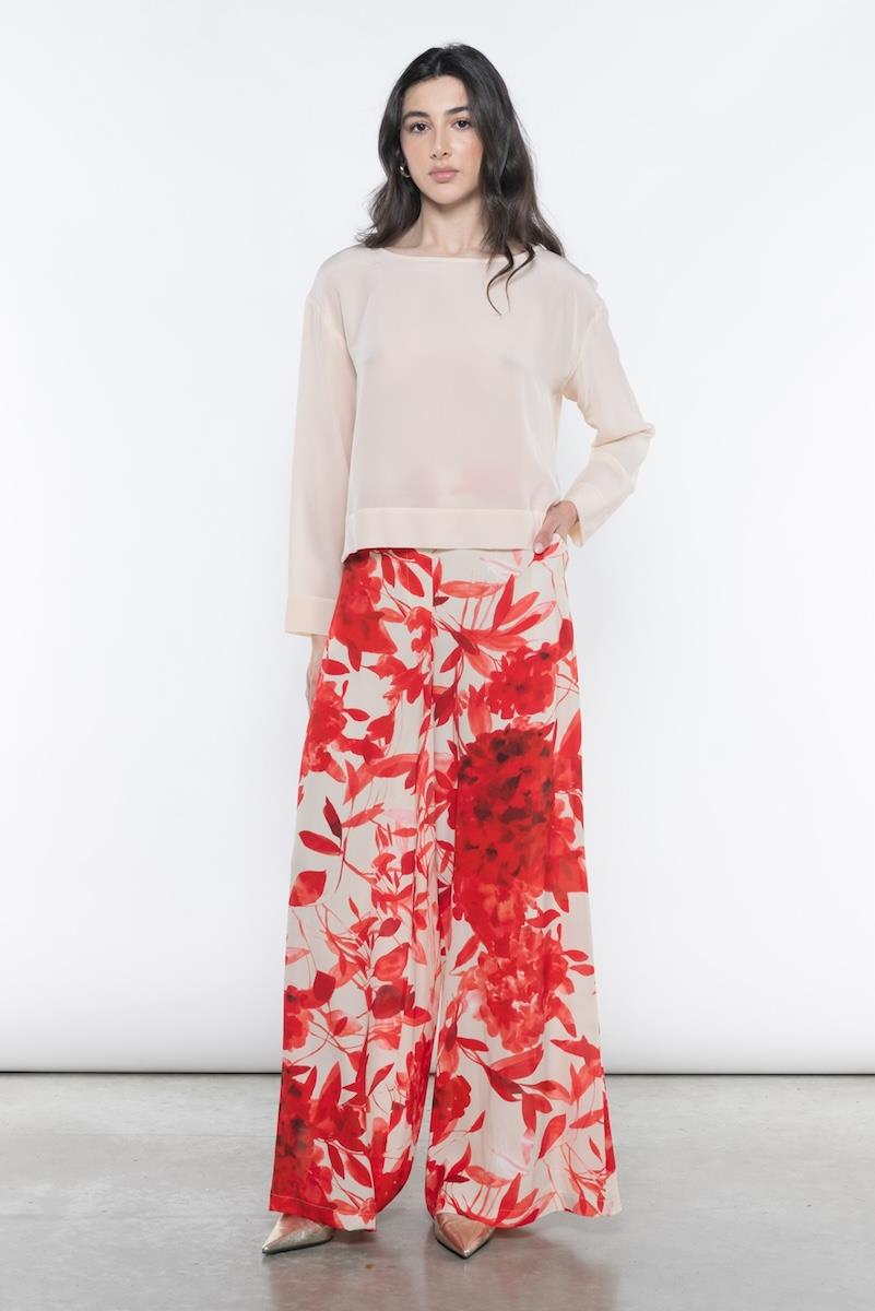 PANTALONE PALAZZO FANTASIA FLOREALE KAOS