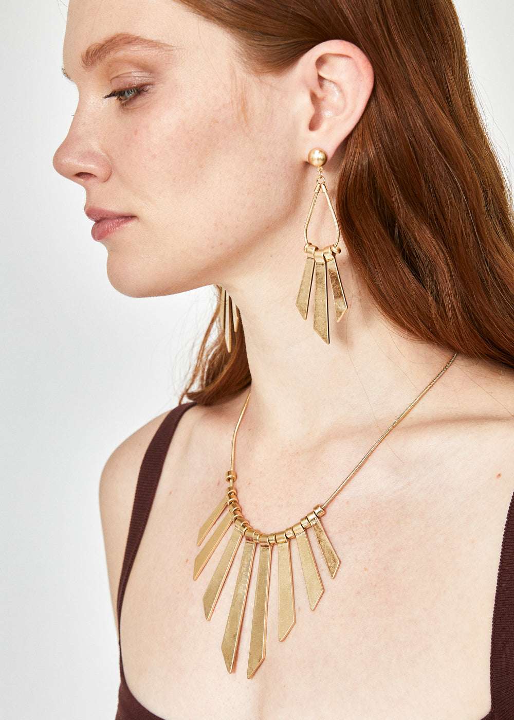 COLLANA ELEMENTI LUNGHI ORO ANTICATA NALÌ