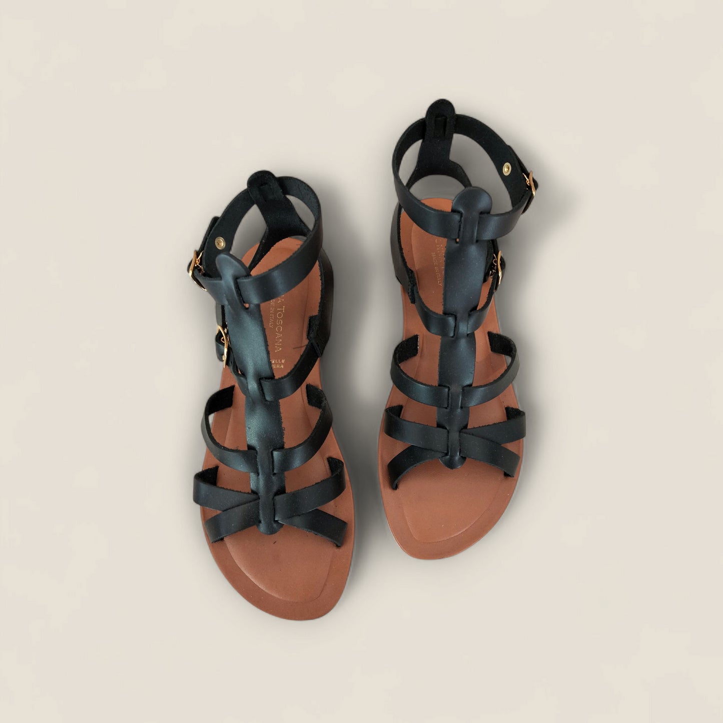 SANDALO FLAT DOPPIA FIBBIA DONNA TOSCANA