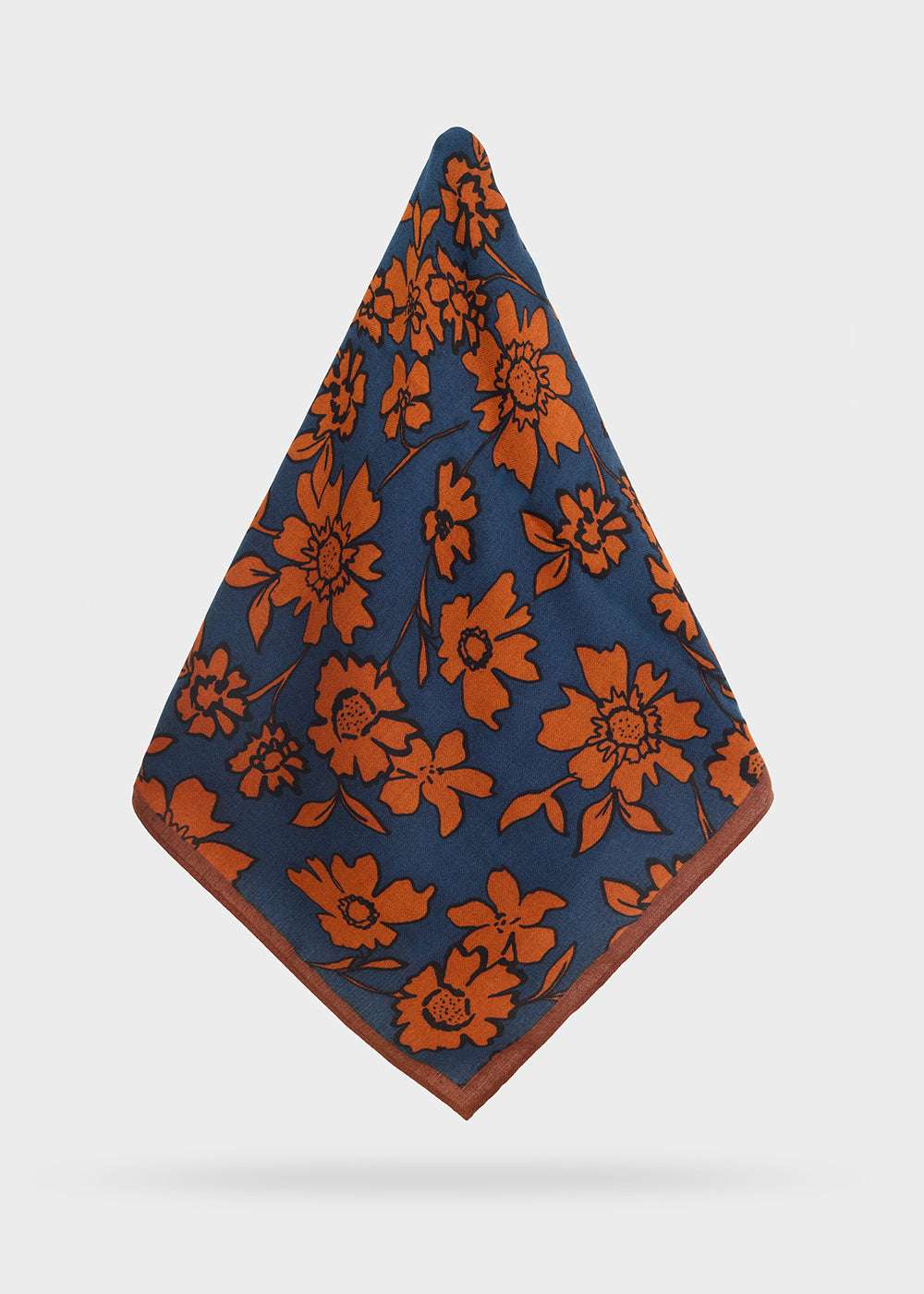 FOULARD AMPIO FIORI ARANCIO/BLU NALÍ