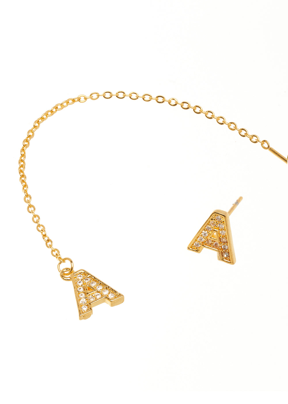 SET ORECCHINI LETTERA A IN ZIRCONI NALÌ