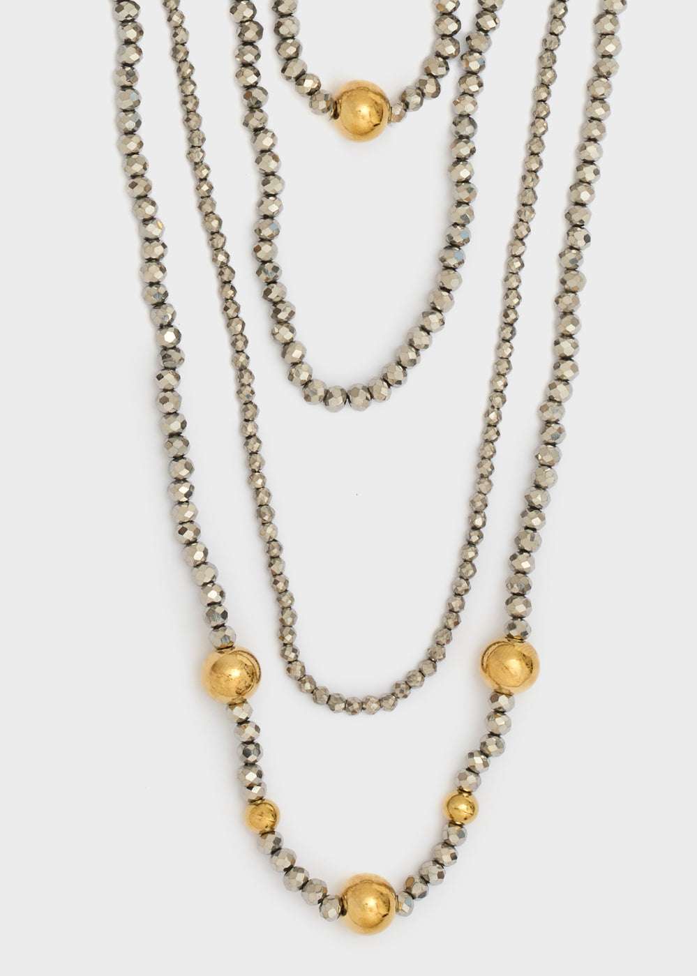 COLLANA MULTIFILO CON PERLINE ORO\EMATITE NALÍ