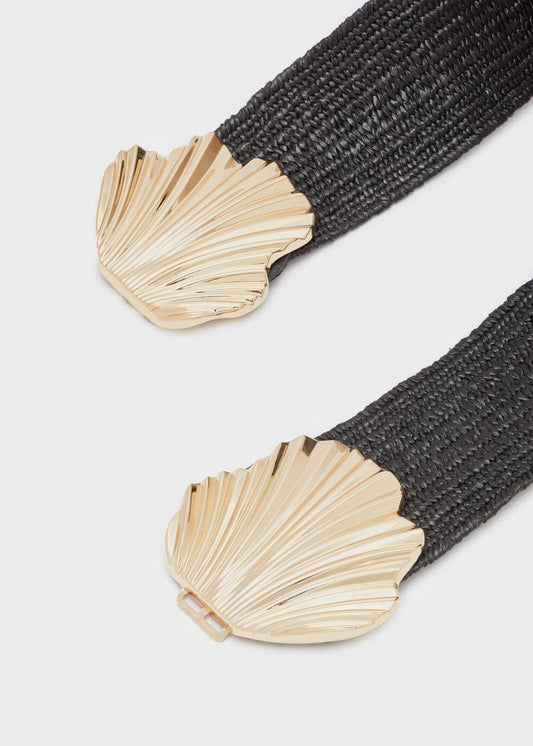 CINTURA BUTTERFLY ELASTICA PAGLIA NERA NALÌ