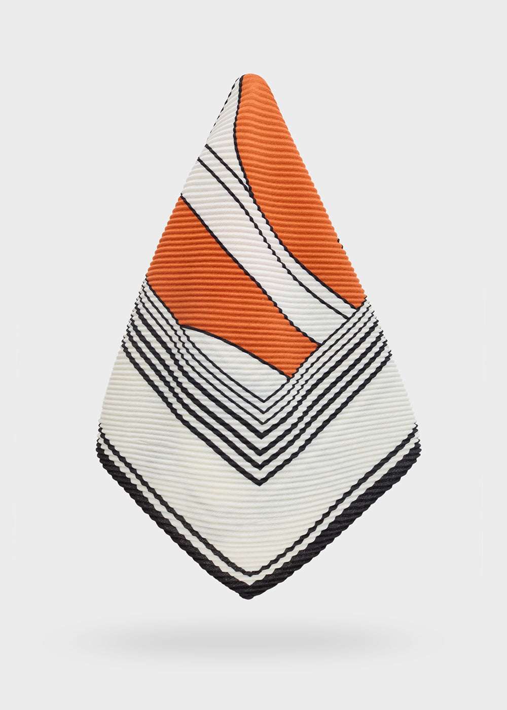 FOULARD AMPIO GEOMETRIC PLISSE BIANCO/ARANCIO NALÍ
