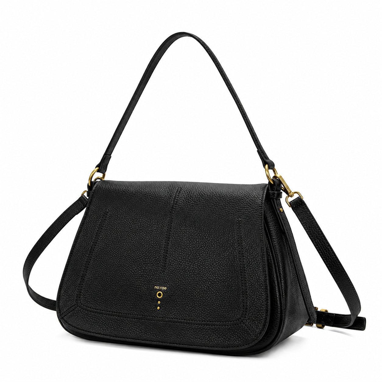 BORSA GLOBE BIG SHOULDER MARTELLATO BLACK NO:RAE