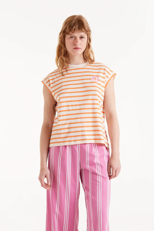 T-SHIRT RIGA ARANCIONE  COMPANIA FANTASTICA