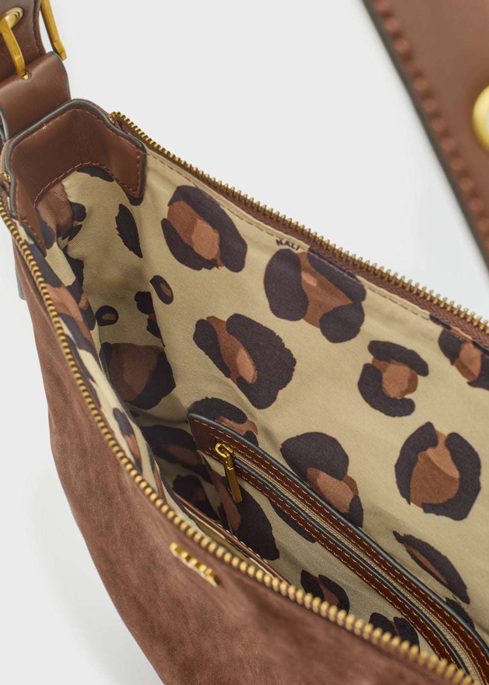 BORSA JOANNE A SPALLA CON BORCHIE MARRONE NALÌ