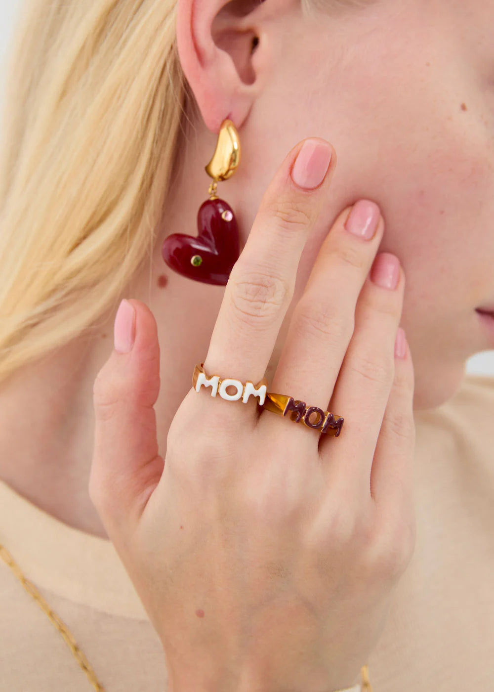 ANELLO MOM SMALTATO BORDEAUX NALÍ