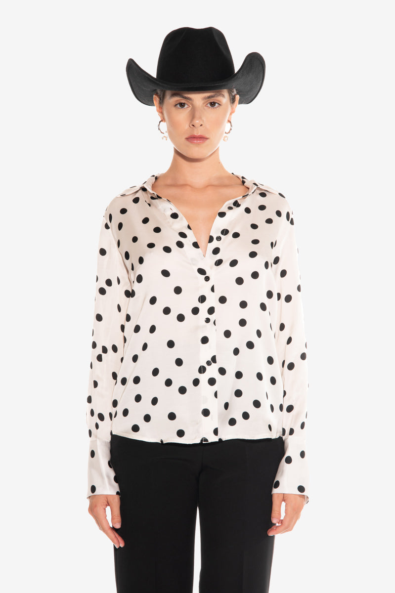 CAMICIA BIANCA A POIS KAOS
