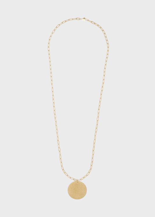 COLLANA LUNGA CIONDOLO TONDO ACC.INO.ORO NALÌ