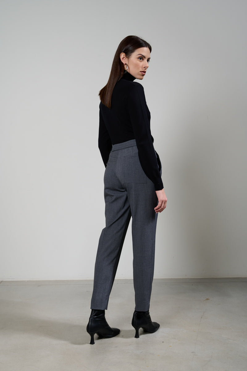 PANTALONE A SIGARETTA GRIGIO MEDIO KAOS