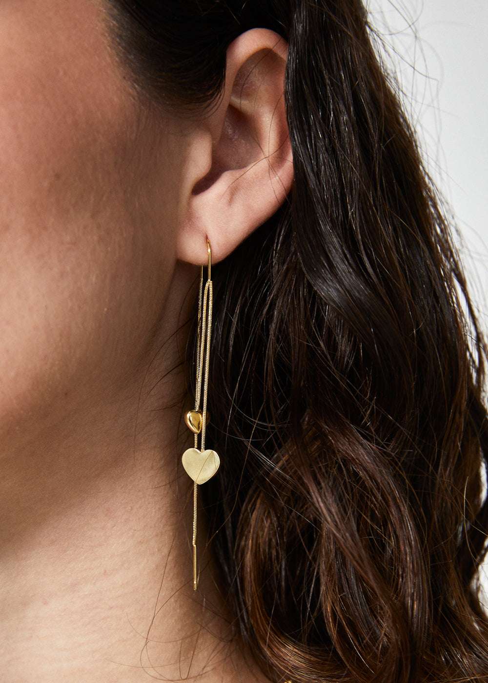 ORECCHINI LUNGHI DUE CUORI ORO NALÌ