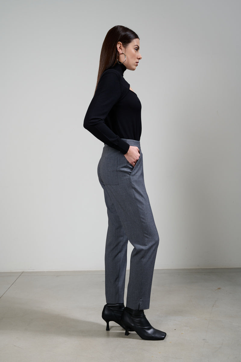 PANTALONE A SIGARETTA GRIGIO MEDIO KAOS