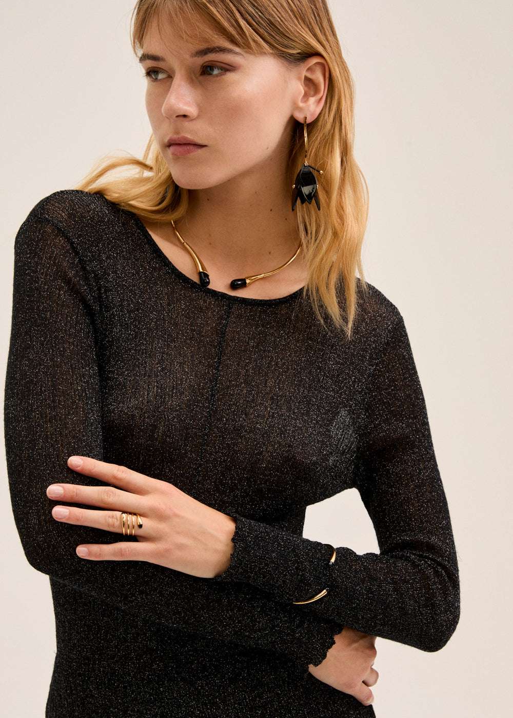 ANELLO ALTO IRREGOLARE ORO\NERO NALÍ