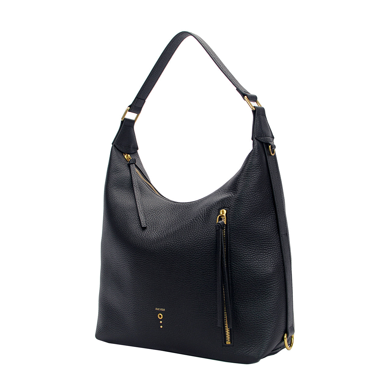 BORSA ARETUSA BIG HOBO MARTELLATO BLACK NO:RAE