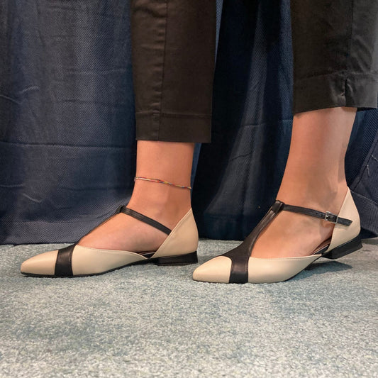 CINTURINO BRITNERO BICOLORE PANNA NERO MONDI»