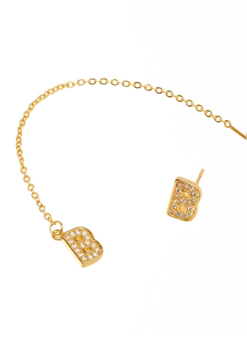 ORECCHINI LETTERA B IN ZIRCONI NALÌ