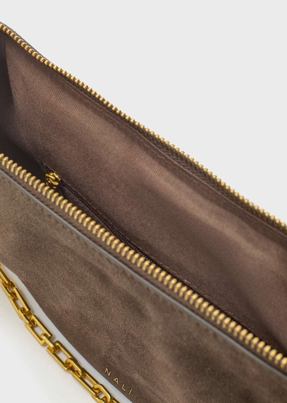 BORSA HAILEY A SPALLA VERO SUEDE MARRONE NALÌ