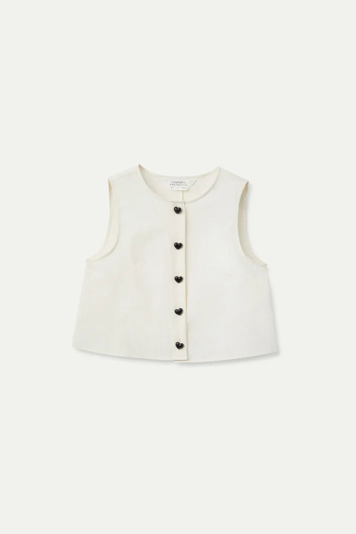 TOP BIANCO BOTTONI NERI COMPANIA FANTASTICA