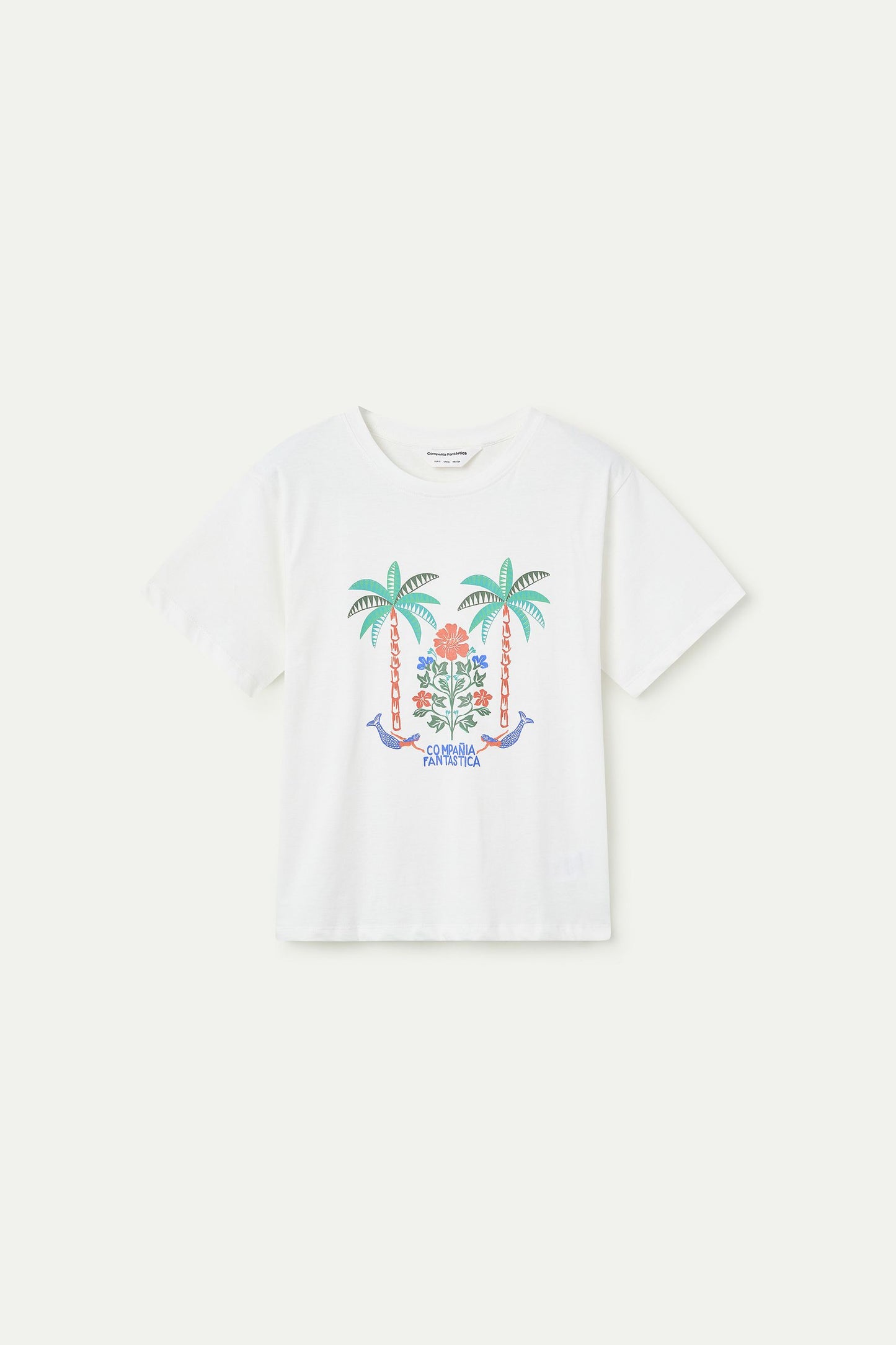 T-SHIRT STAMPA PALM & MERMAID COMPANIA FANTASTICA