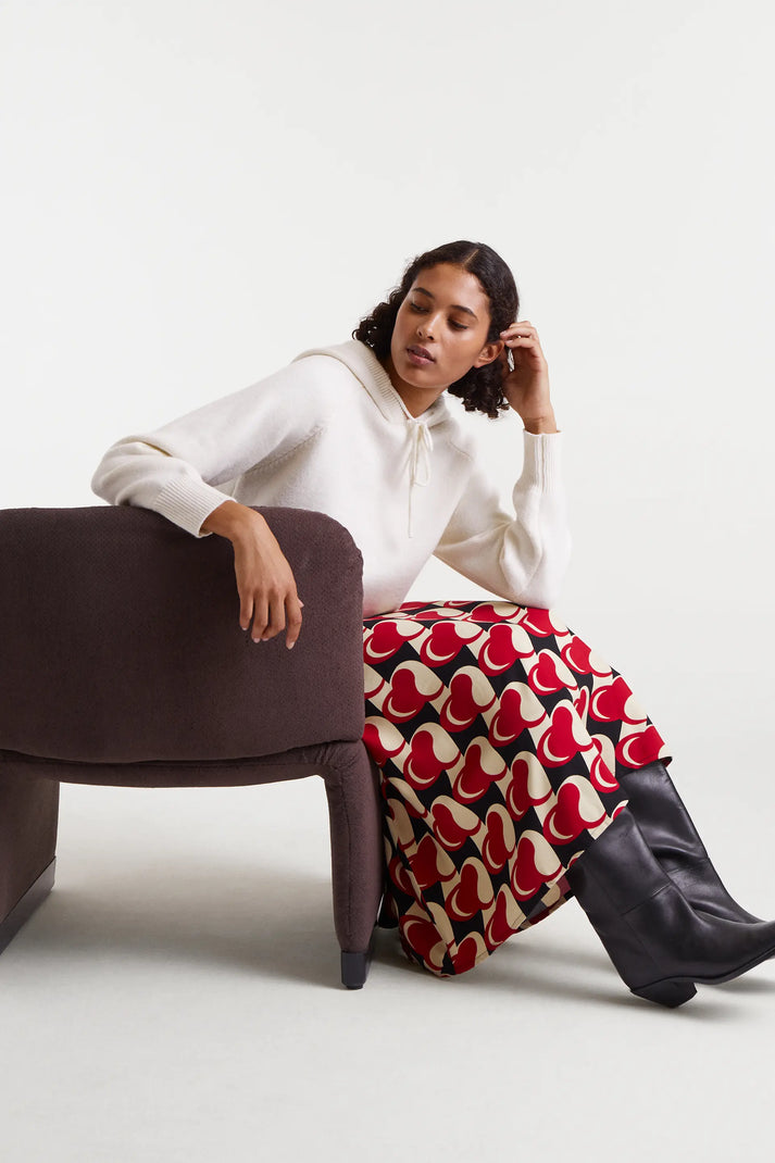 MAGLIA CON CAPPUCCIO BIANCO COMPANIA FANTASTICA