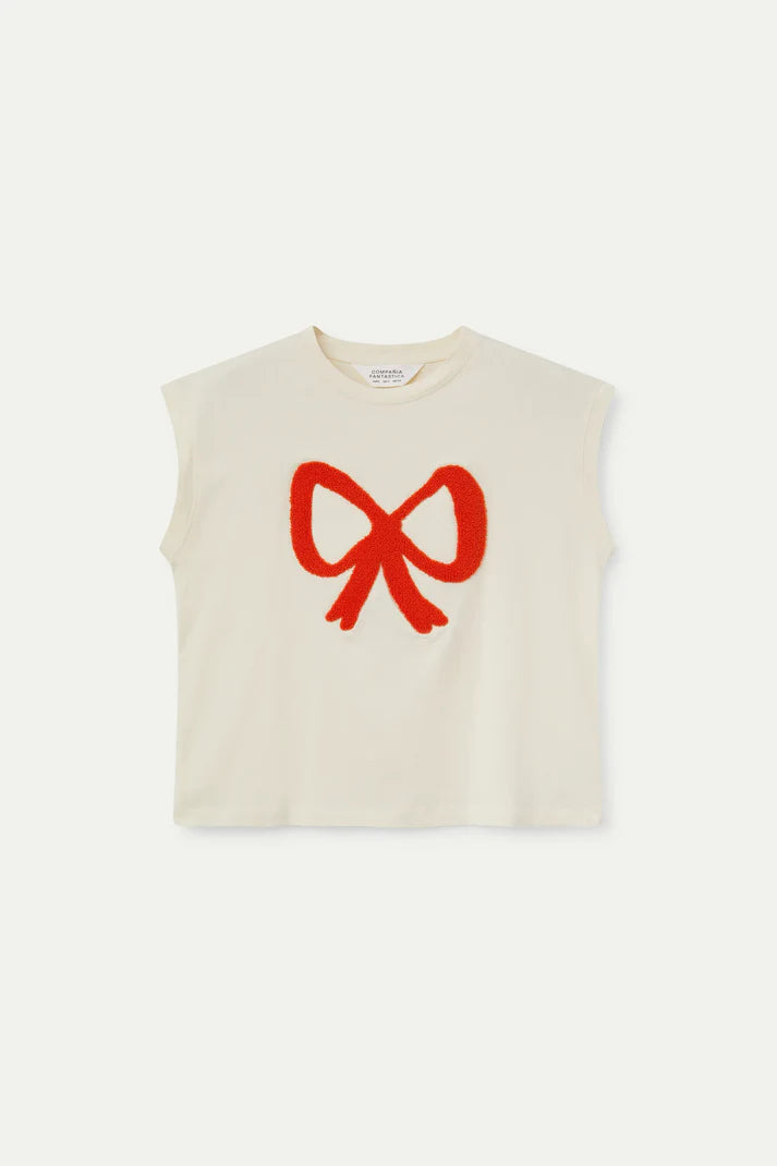 T-SHIRT STAMPA FIOCCO ROSSO COMPANIA FANTASTICA