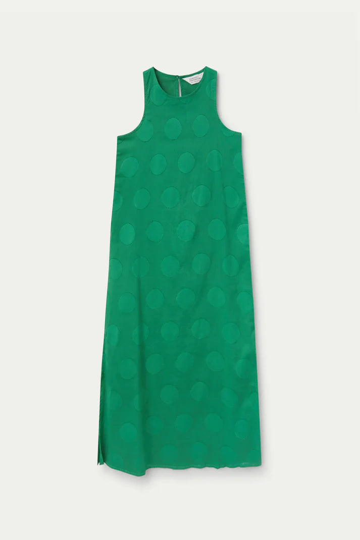 ABITO LUNGO CON POIS JACQUARD VERDE COMPANIA FANTASTICA