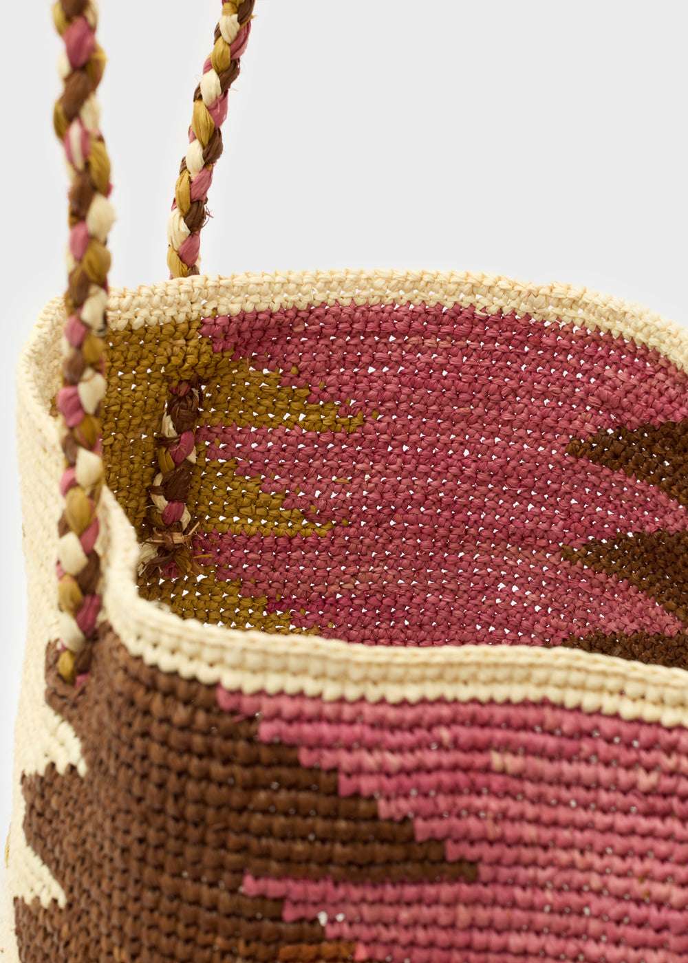 BORSA RHAMA MEDIUM STRIPE IN RAFIA MULTICOLOR NALÌ