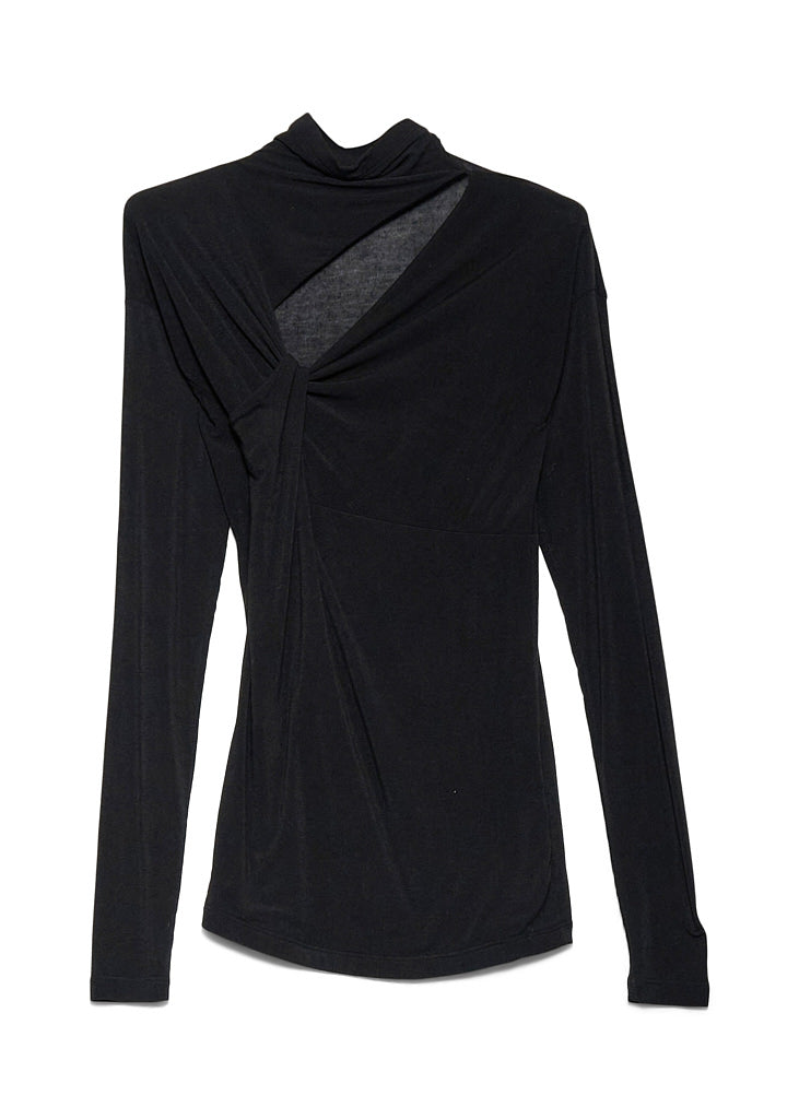 MAGLIA SPACCO NERO CROCHÈ