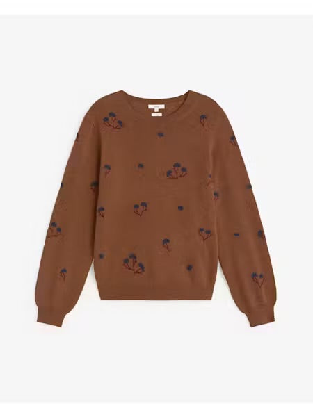 MAGLIONE CON RICAMO FLOREALE CAMEL 45536-509 YERSE