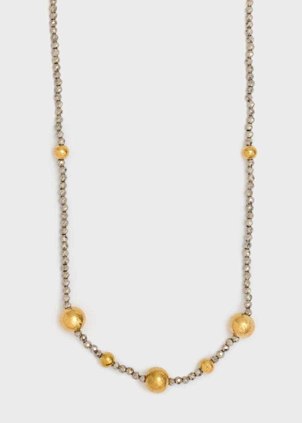 COLLANA LEA PERLINE E SFERE ORO\EMATITE NALÍ