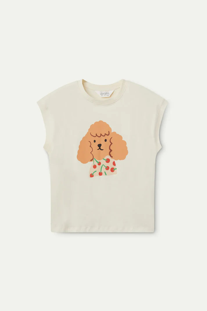 T-SHIRT CON STAMPA CANI CIGLIEGIA COMPANIA FANTASTICA