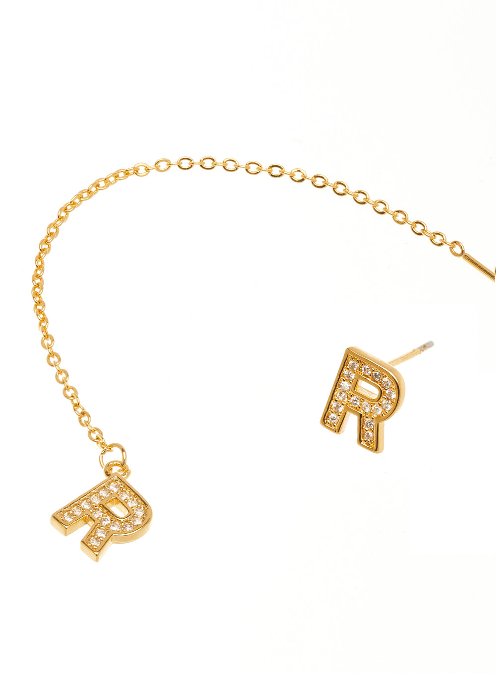 ORECCHINI LETTERA P IN ZIRCONI NALÌ