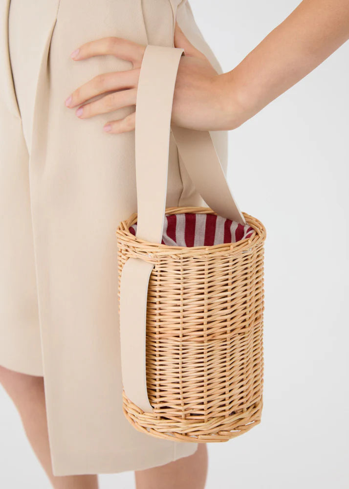 BORSA AMALFI SECCHIELLO IN PAGLIA BEIGE NALÌ