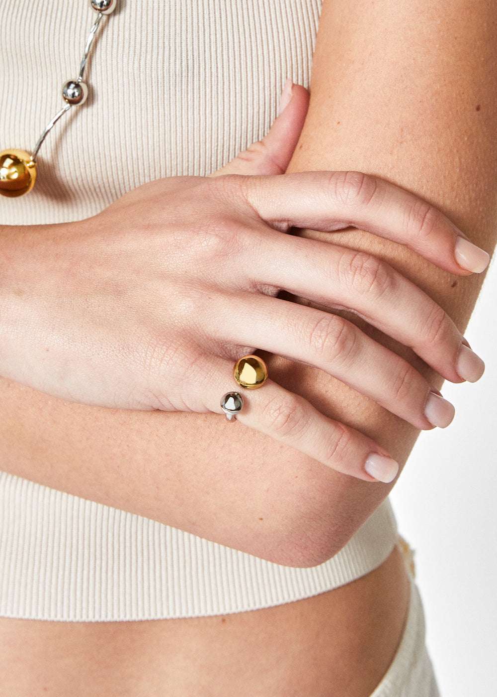 ANELLO MIGNOLO SFERE ORO/ARGENTO NALÌ