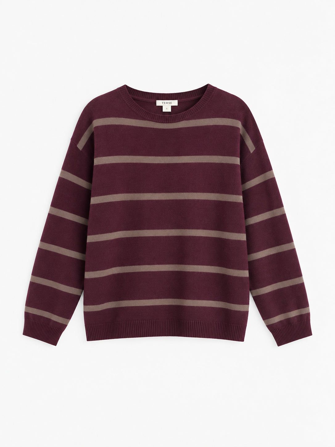 MAGLIONE GIROCOLLO GRANATA A RIGHE 45515-284 YERSE