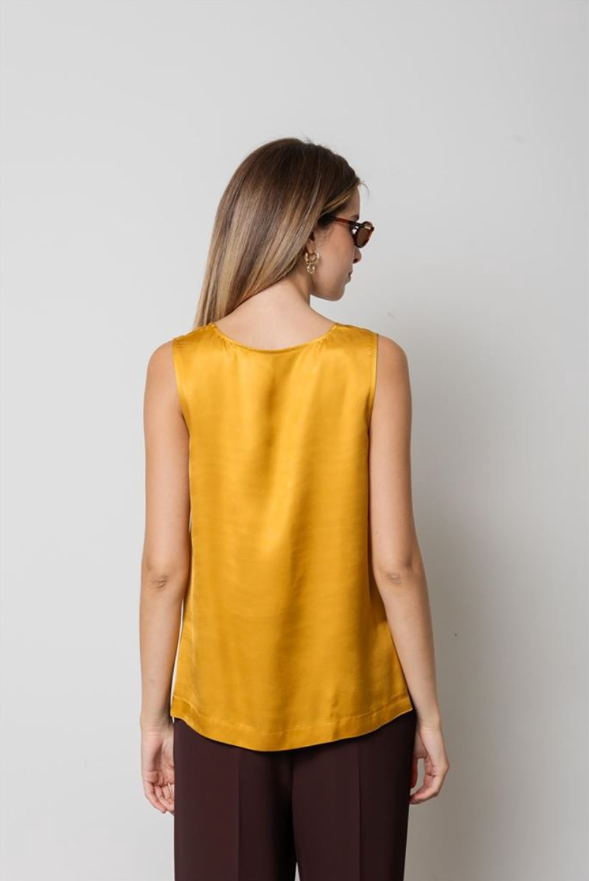 TOP DI RASO ZAFFERANO KAOS