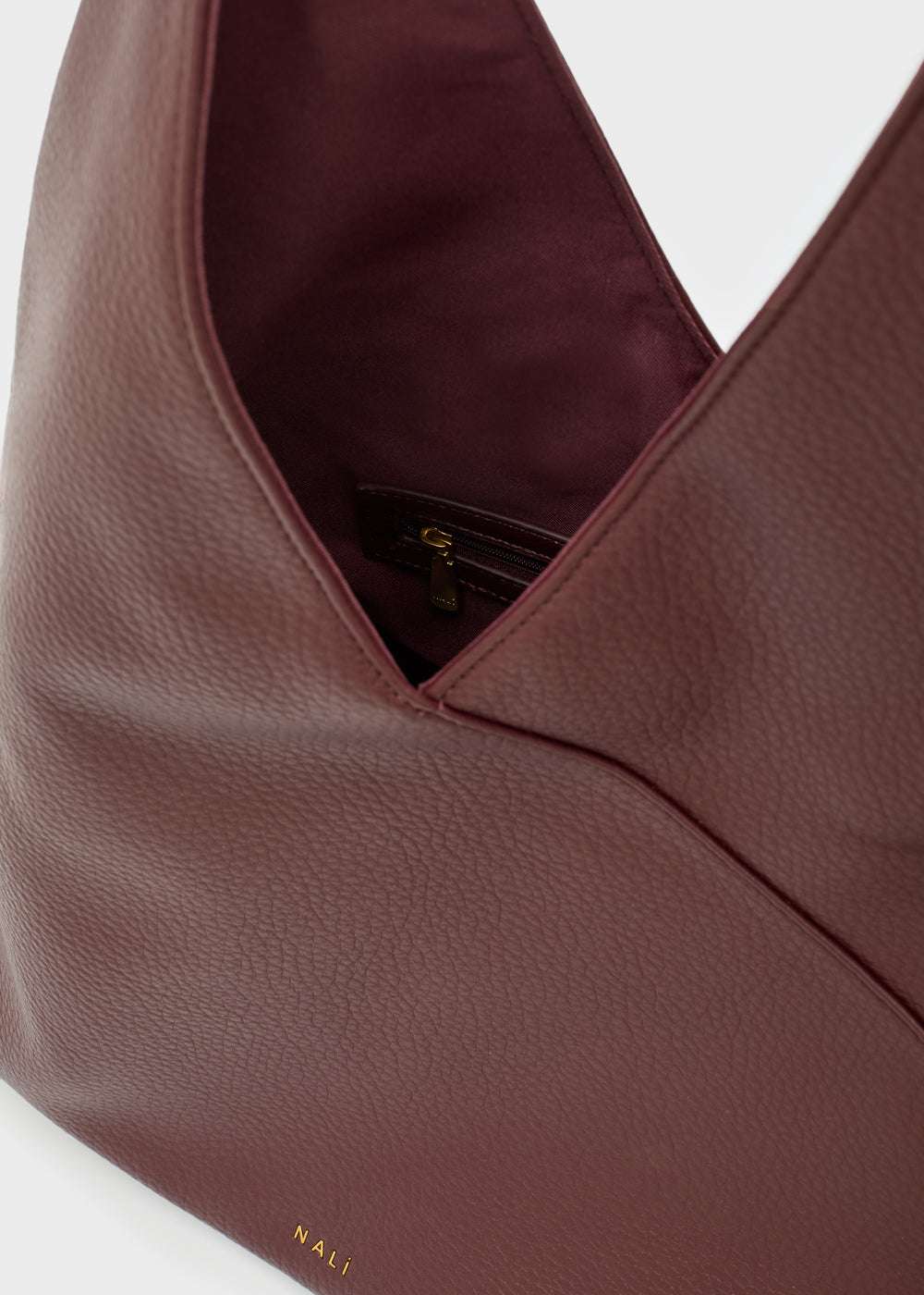 BORSA TISHA A SPALLA MANICO METALLO BORDEAUX NALÌ