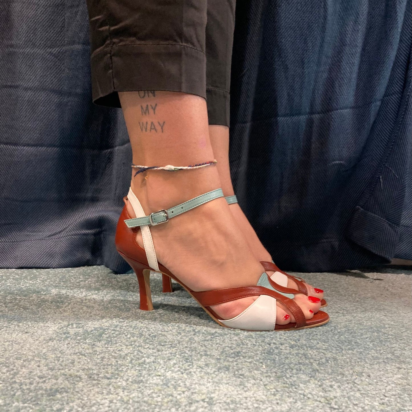 SANDALO PATMOS TRICOLORE CUOIO HOPE