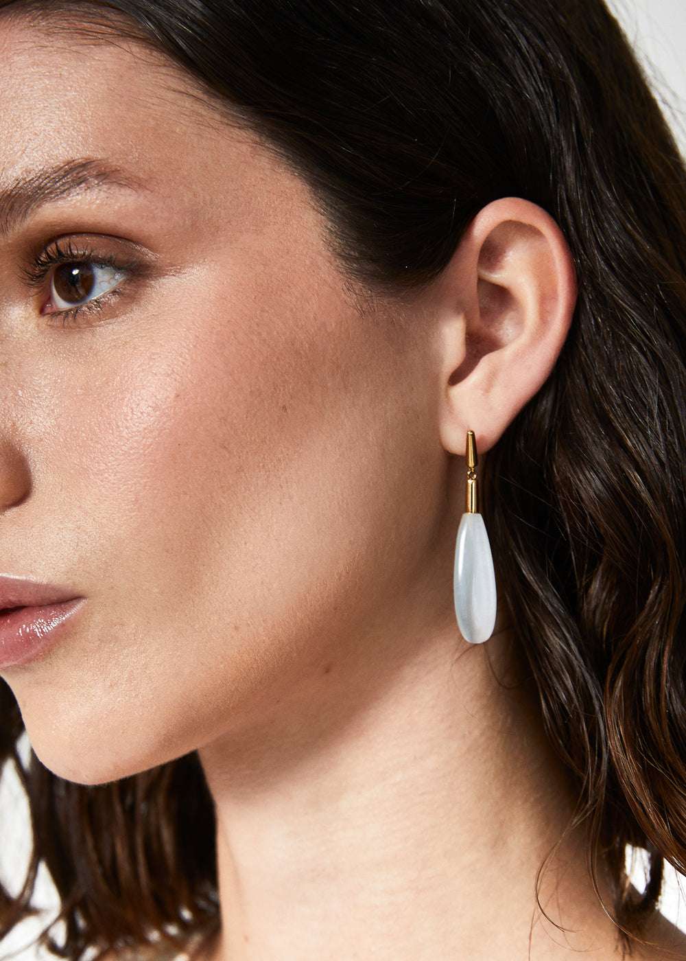 ORECCHINI IVANA PENDENTI OPAL BIANCO NALÌ