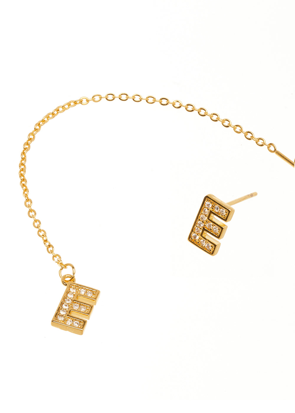 SET ORECCHINI LETTERA E IN ZIRCONI NALÌ