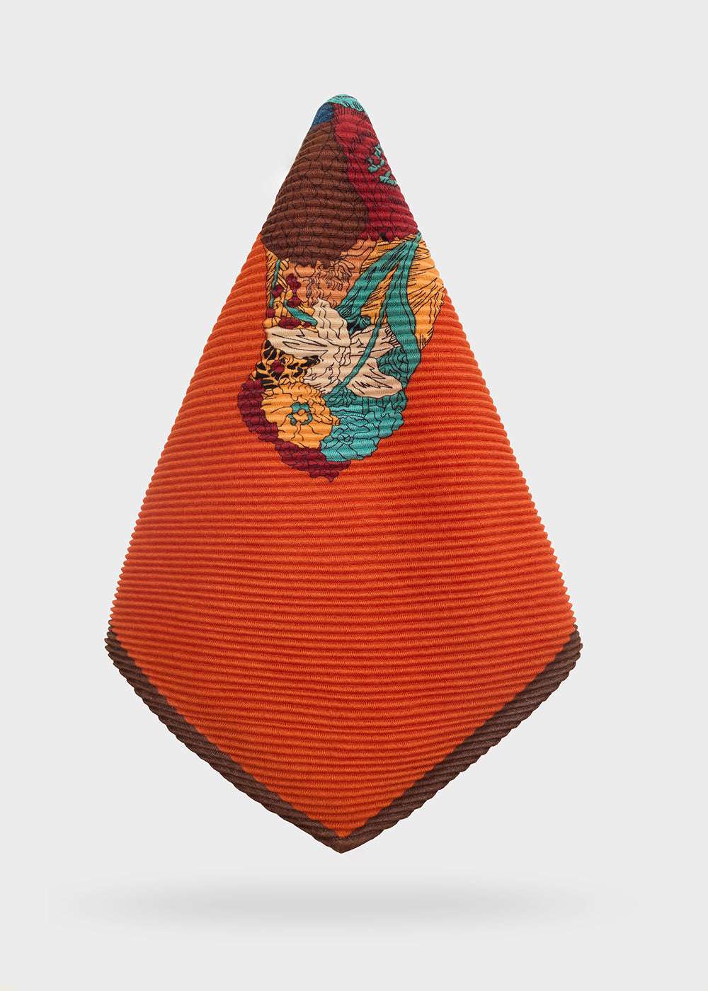 FOULARD AMPIO FIORI PLISSE ARANCIO NALÍ