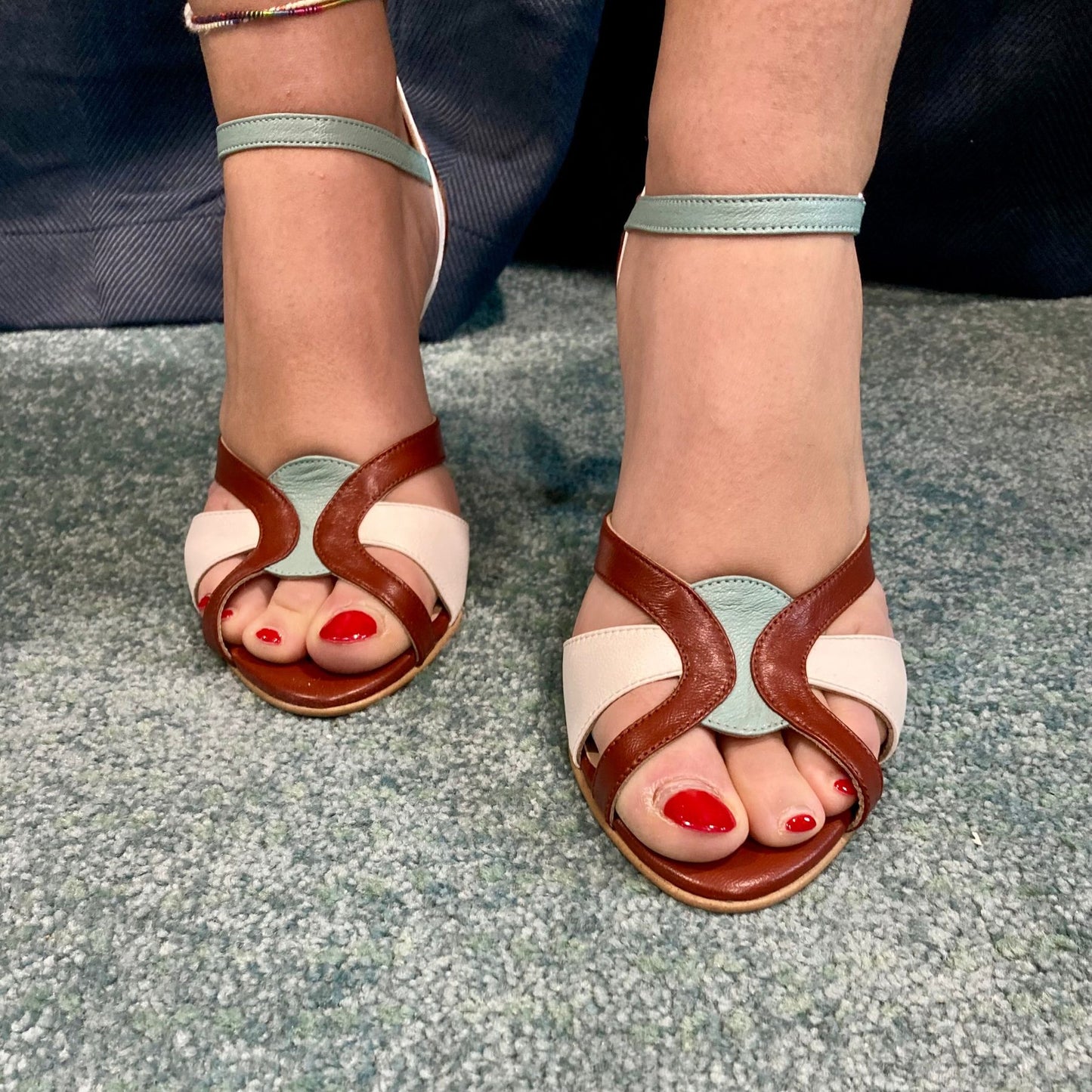 SANDALO PATMOS TRICOLORE CUOIO HOPE