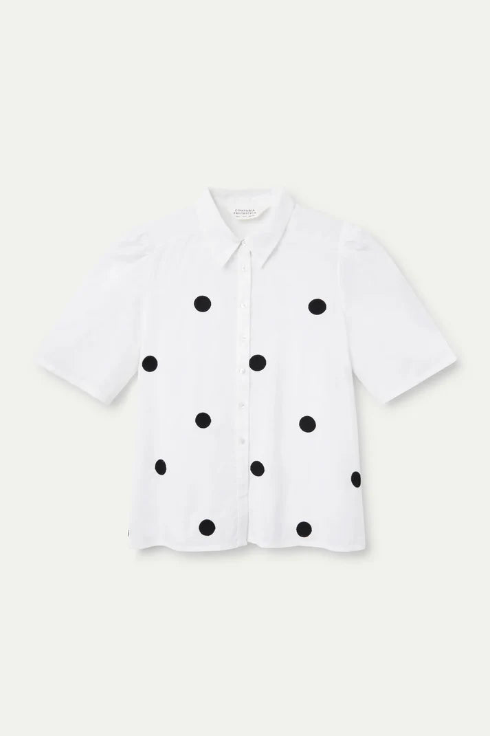 CAMICIA MANICA CORTA FANTASIA POIS NERI COMPANIA FANTASTICA