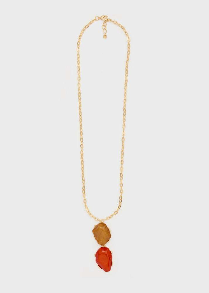 COLLANA MAIA PENDENTI ORO/ARANCIO NALÍ