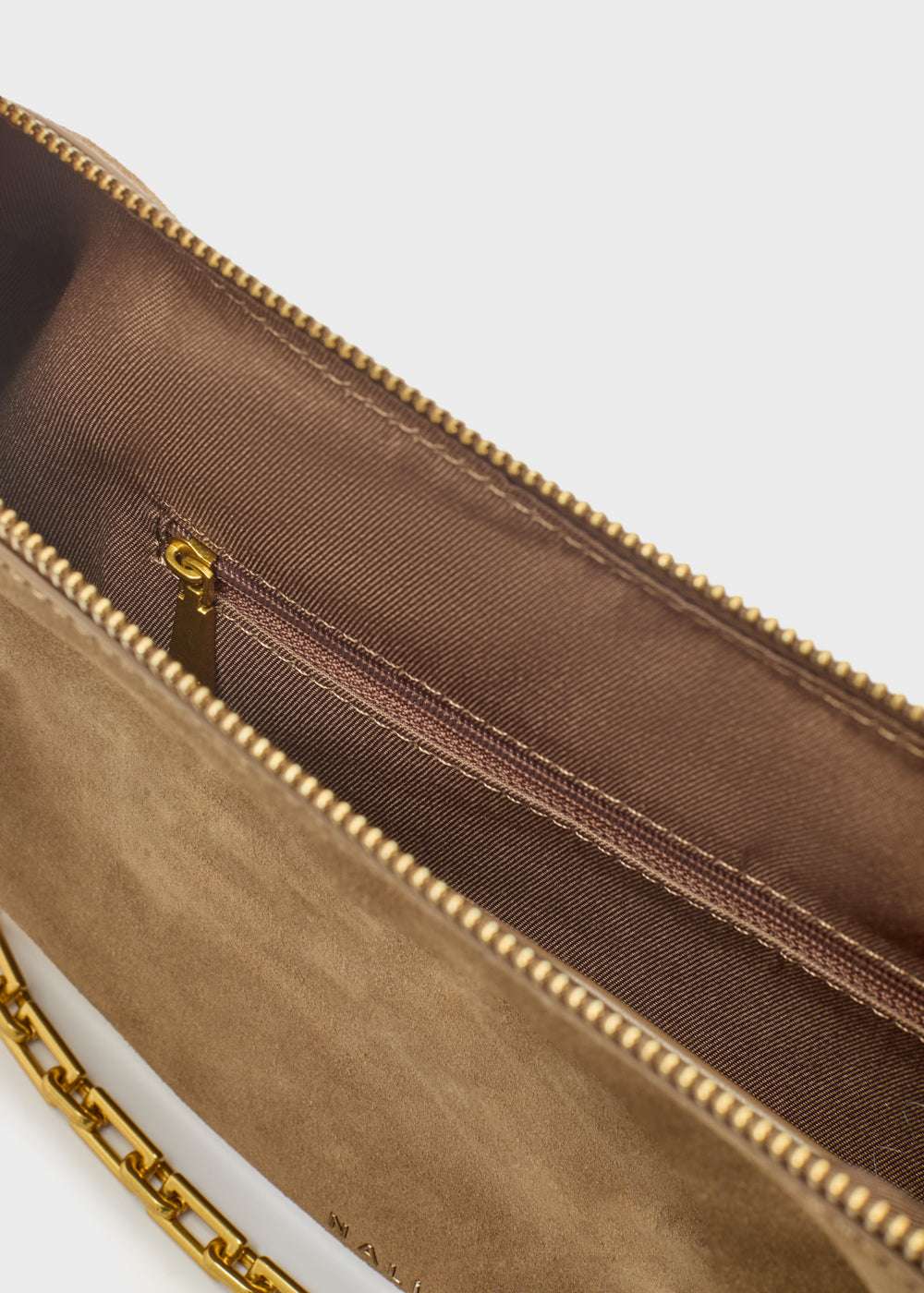 BORSA HAILEY A SPALLA VERO SUEDE FANGO NALÌ
