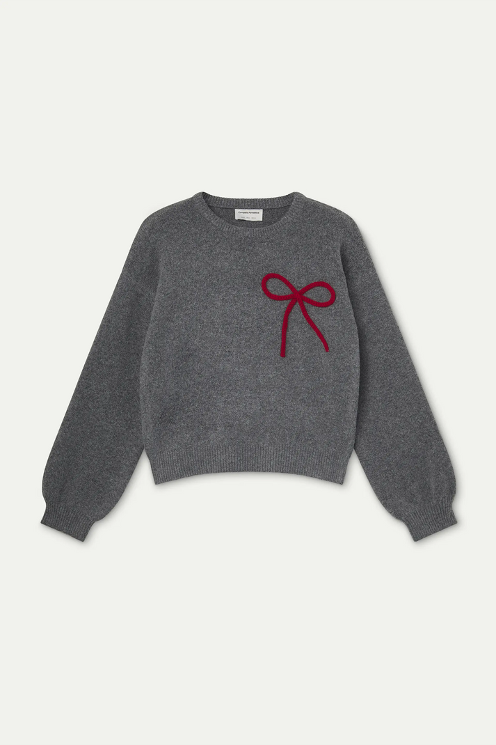MAGLIA GIROCOLLO GRIGIO CON FIOCCO 63C/10404 COMPANIA FANTASTICA