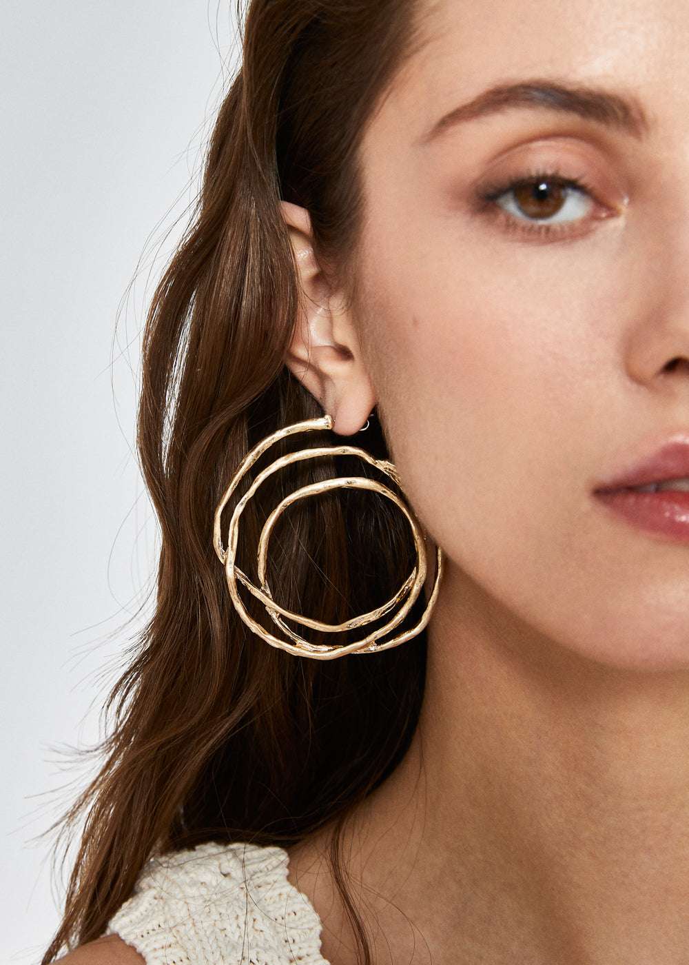 ORECCHINI OVER SPIRALE ORO ANTICATO NALÌ