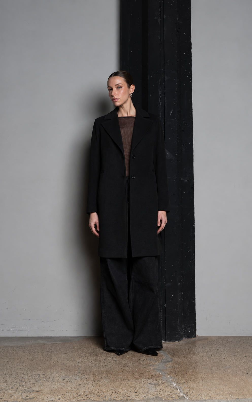 CAPPOTTO MONOPETTOPETTO A DUE BOTTONI NERO KAOS JEANS